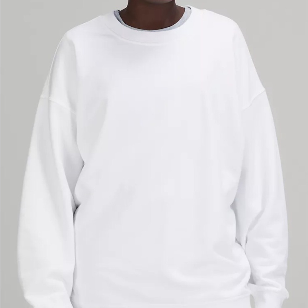 Lululemon Perfectly Oversized L/S Crew Neck Sweatshirt Bright White Size 4, NWT